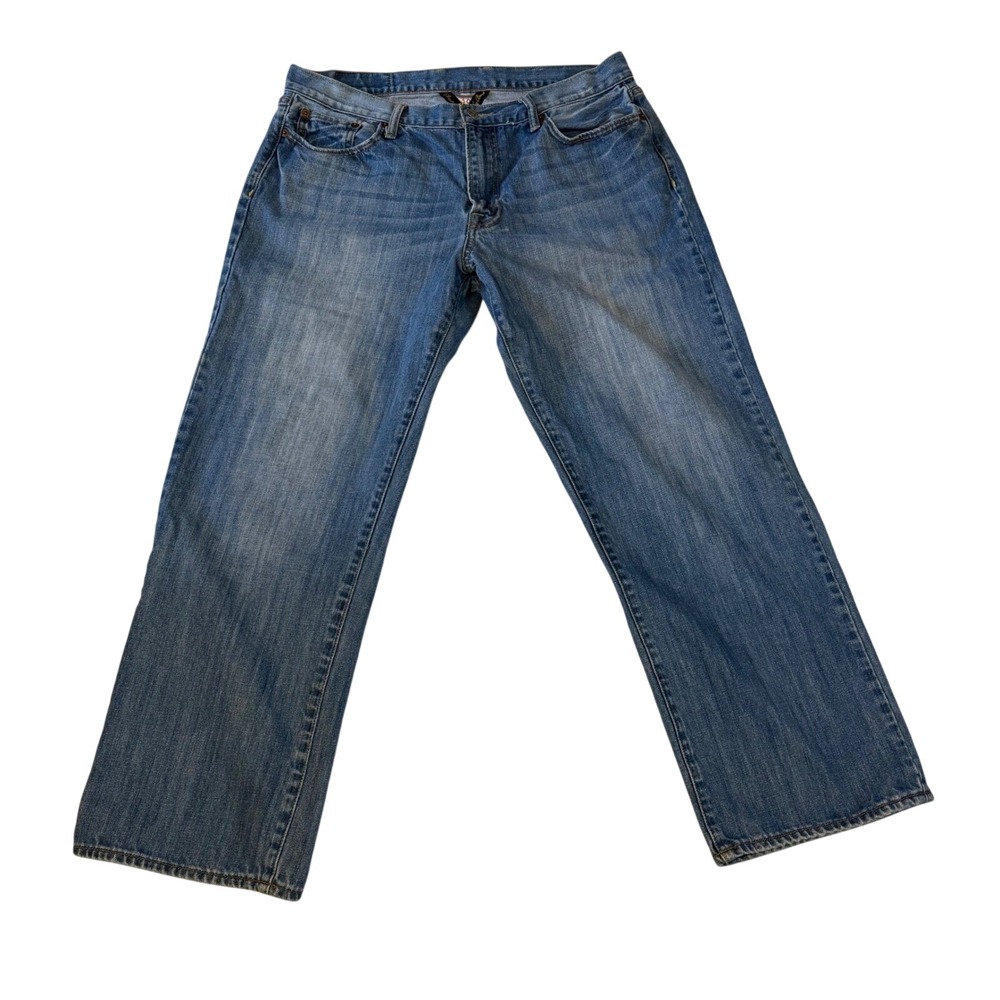 Lucky Brand Straight Leg Blue Jeans Medium Wash Denim Mens 36x28
